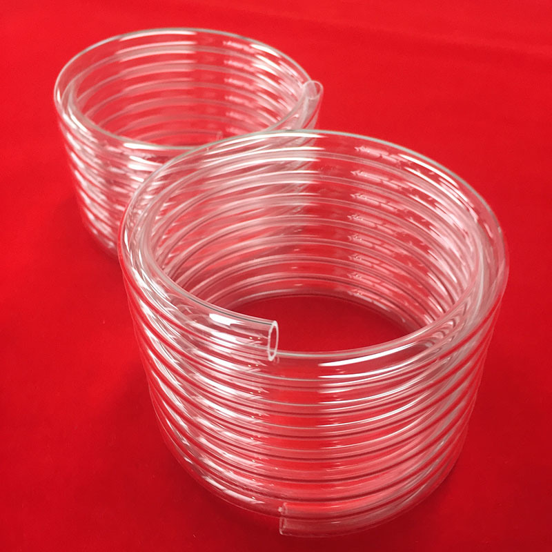 Translucent Spiral Quartz Glass Tubing with High Purity