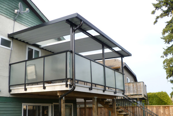 Aluminum Commercial Decking Tempered Glass Railing Design