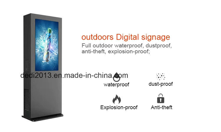 55inch Outdoor Anti Glare LCD Advertising Kiosk with Tempered Glass