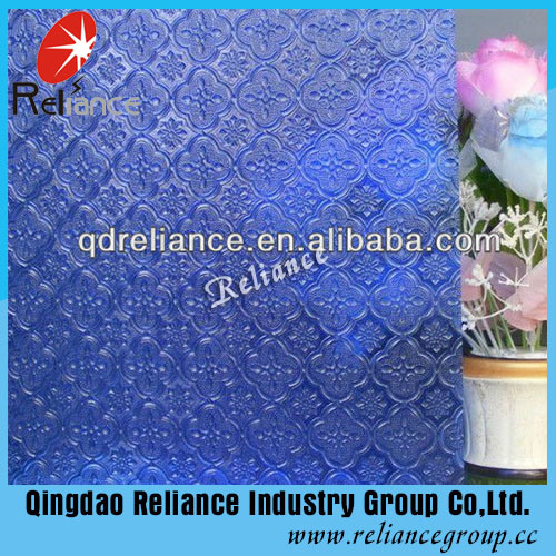 3mm, 3.5mm Blue Flora Pattern Glass/Tinted Pattern Glass/Tinted Figured Glass