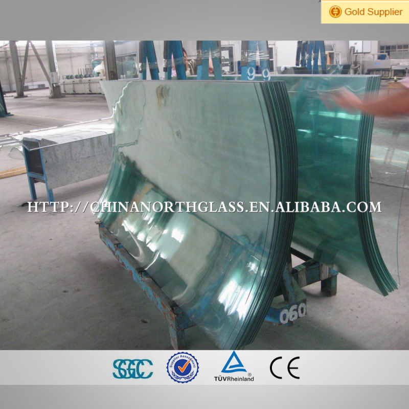 3-19mm Thickness Clear Tempered Bended Glass
