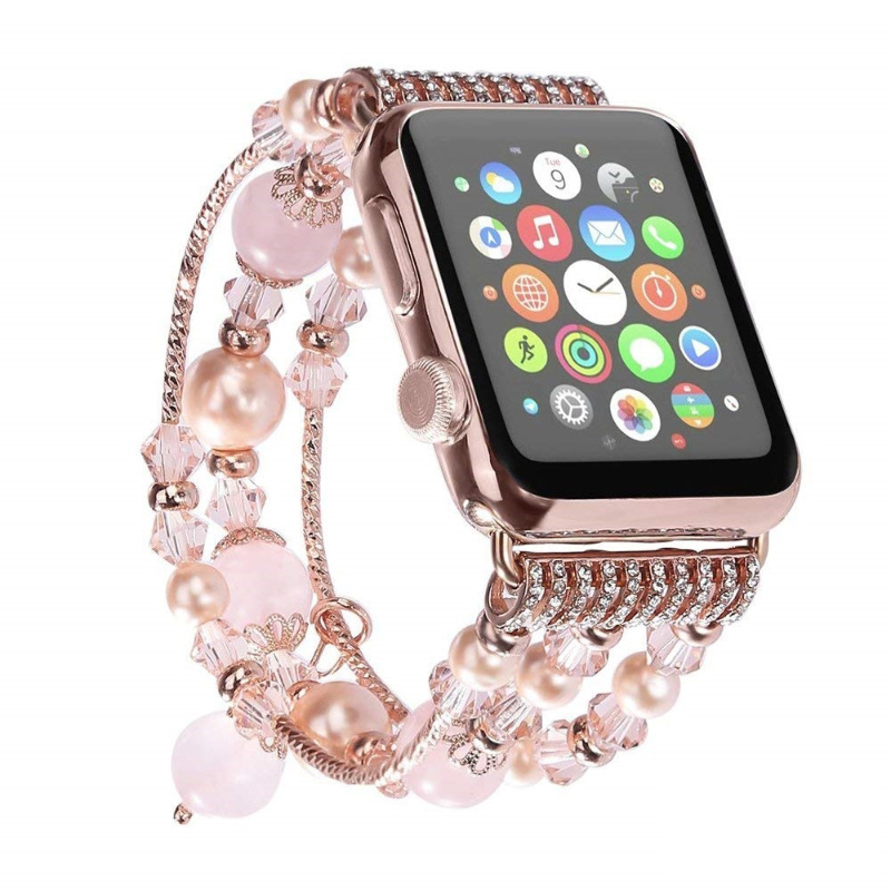 Diamond Crystal Stone Beaded Strap Jewel Watch Band Luxury Stainless Watch Band Sport Watch Band for Apple Watch