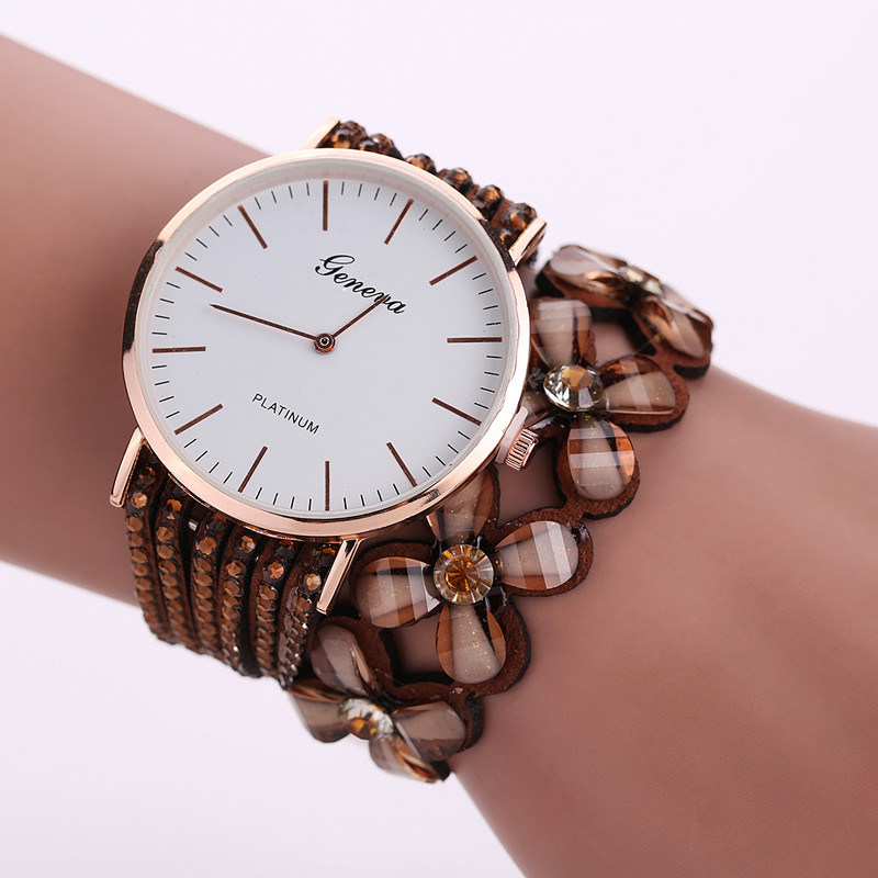 Elegant Quartz Bracelet Ladies Watch Gift Crystal Wrist Fashion Women Watch