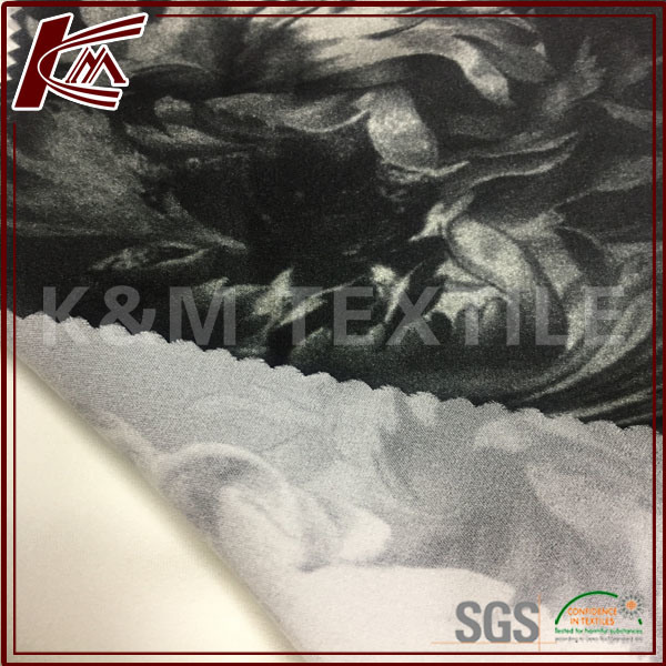 92% Silk 8% Spandex Blended Printed Silk Stretch Satin Fabric