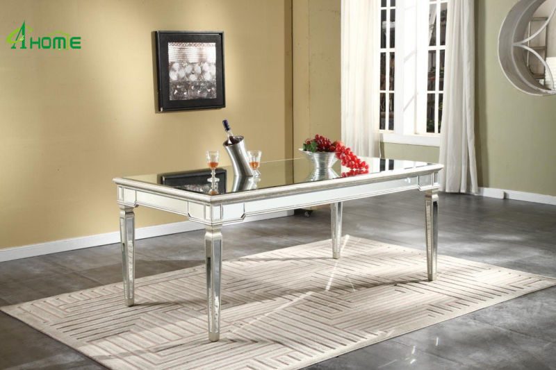 Modern Big Size Chinese Home Glass Mirror Dining Table