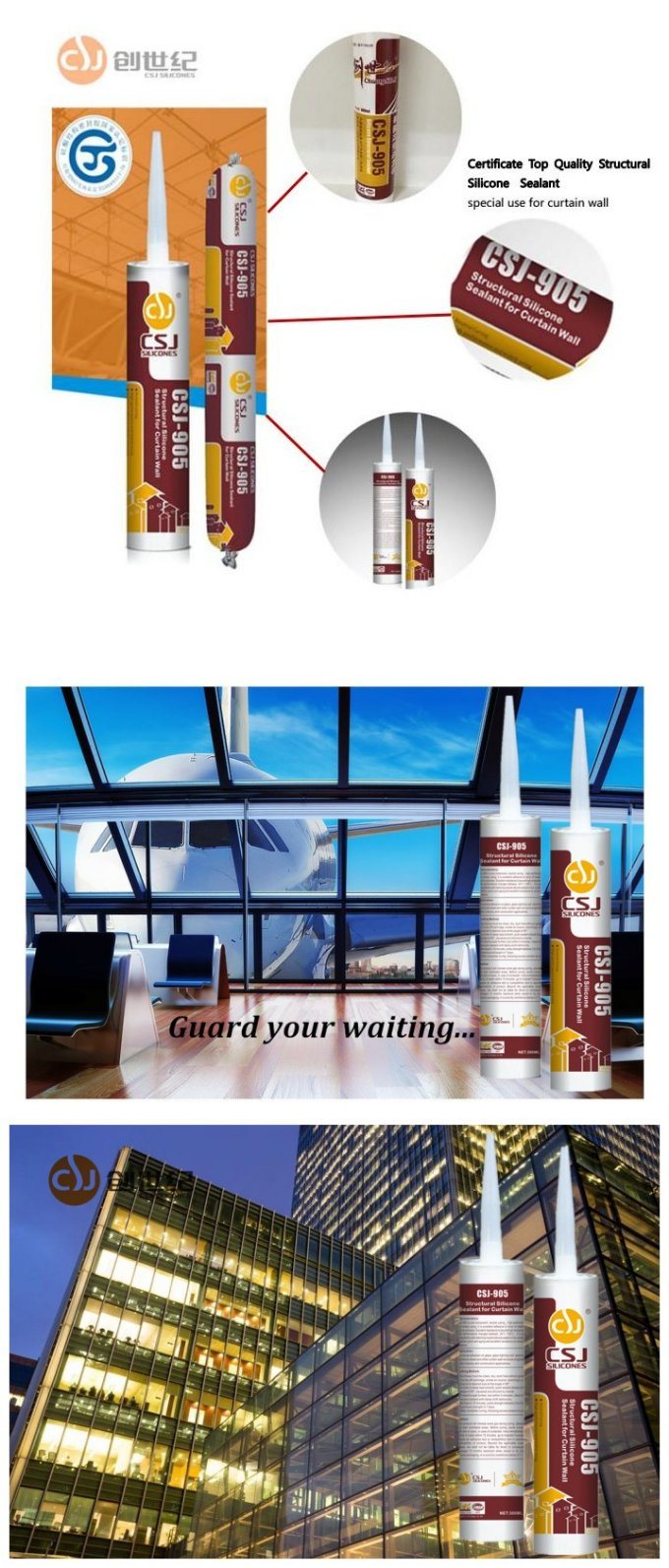 Strong Weatherproof Silicone Sealant for Structural Glass Engineering