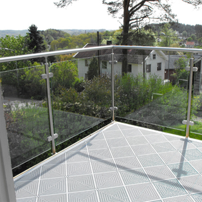 High Quality Stainless Steel Round /Square Post Tempered Glass Railing