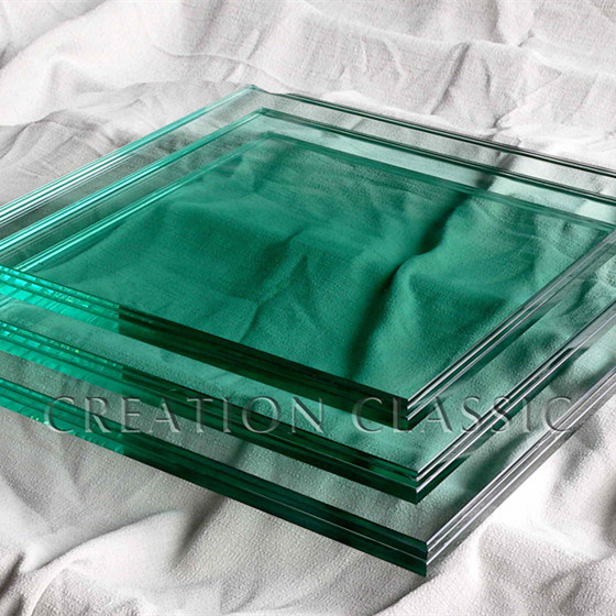 6.38mm Clear/Milk/White//Lake Blue/Bronze Tempered /Toughened Laminated Glass