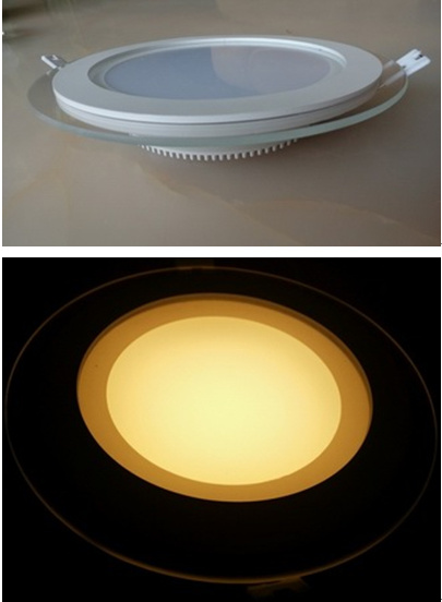 12W Glass Material Round & Square Shape LED Panel Downlight