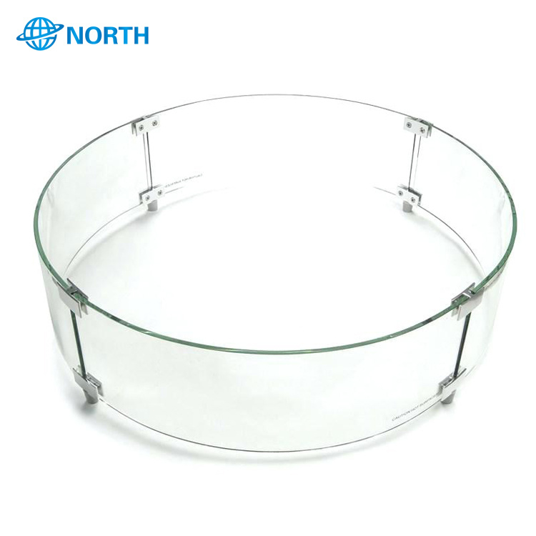 Round Flat Table Flame Guard Glass Wind Guard Glass for Fire Table and Fire Pit