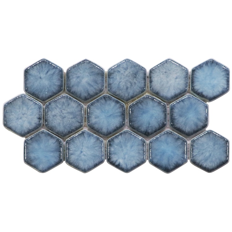 Foshan Supplier Blue Through Body Recycle Glass Mosaic