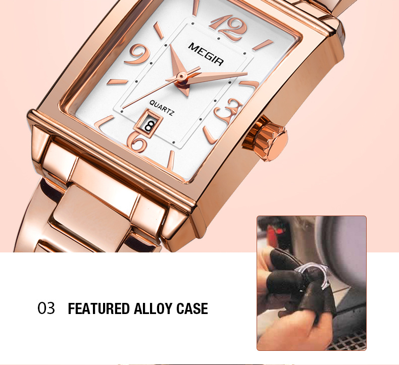 Megir Luxury Brand Design Ladies Watch Women Bracelet Rhinestone Crystal Diamond Quartz Watch Clock Women
