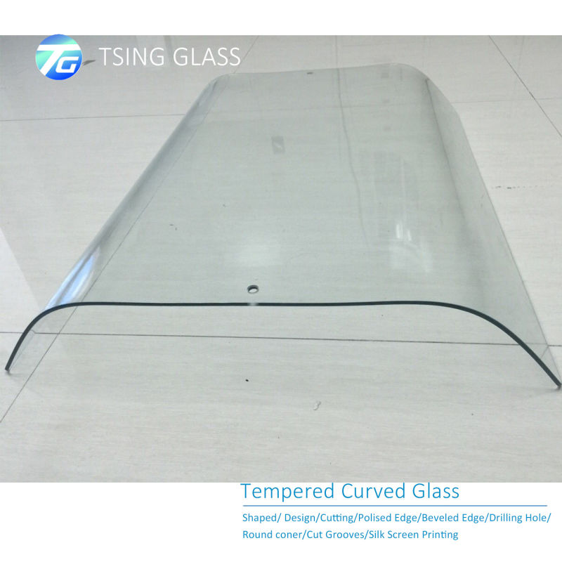 8-12mm Polished Edges Curved Glass/ Safety Tempered Curved Glass/Hot Bending Glass for Freezer/Oven/Furnace/Appliances/Shower Room