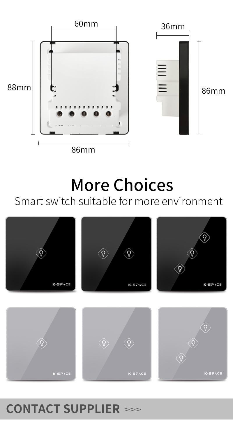 Glass Panel Home Smart Zigbee Light Switch Touch Switch