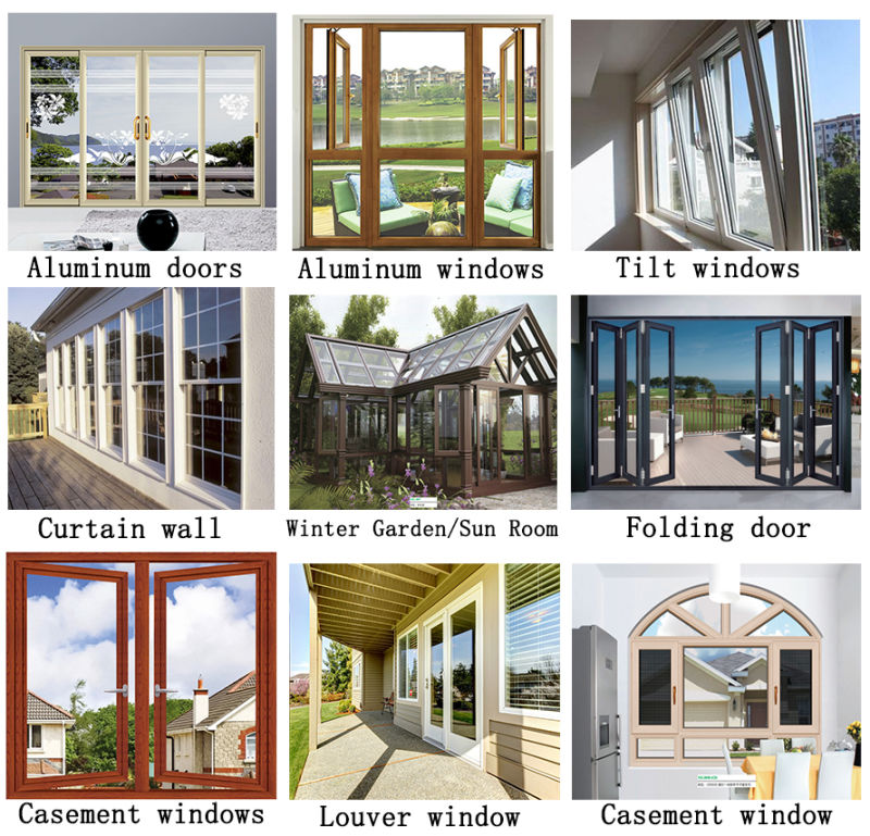 Metal Glass Aluminium Narrow Frame Sliding Door with Laminated Glass