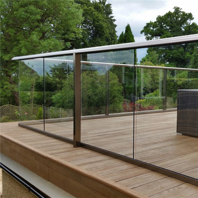 New Design Aluminium U Channel Frameless Glass Railing for Balcony