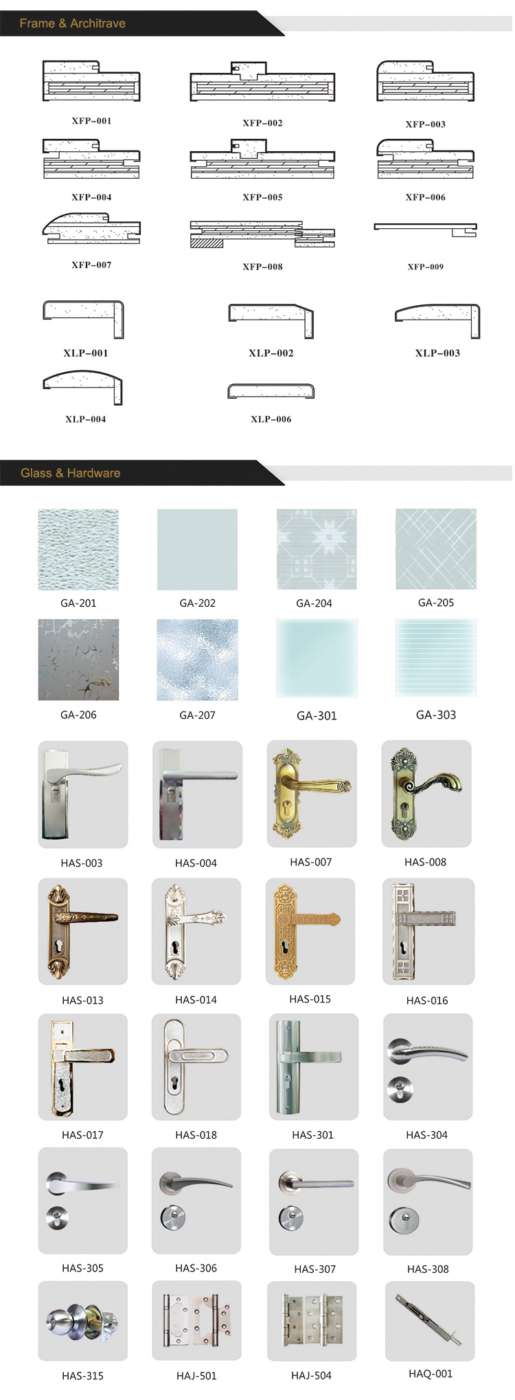New Product Interior Home Half Door Long Translucent Glass Grey Color Door Solid Wood