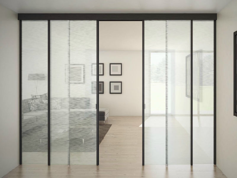 Metal Glass Aluminium Narrow Frame Sliding Door with Laminated Glass