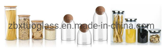 Glass Storage Jar Glass Canister with Stainless Steel Lids for Kitchen