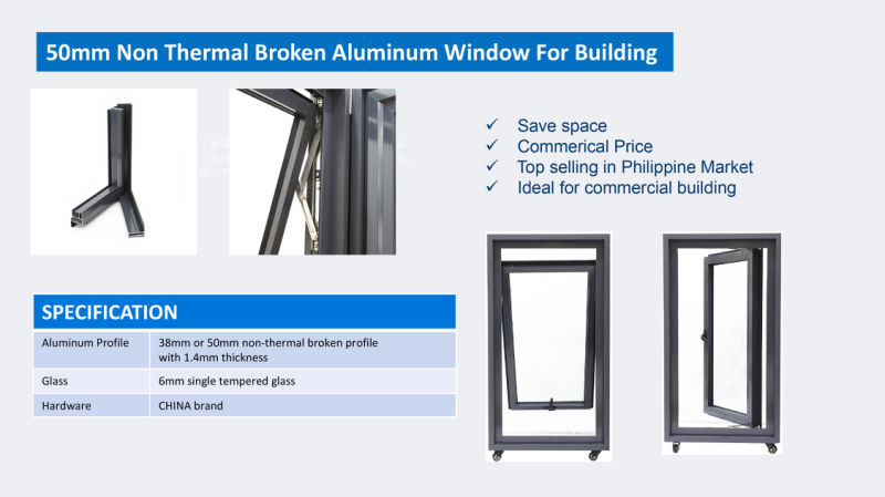Thermal Broken Double Tempered Glass Aluminum Window and Door