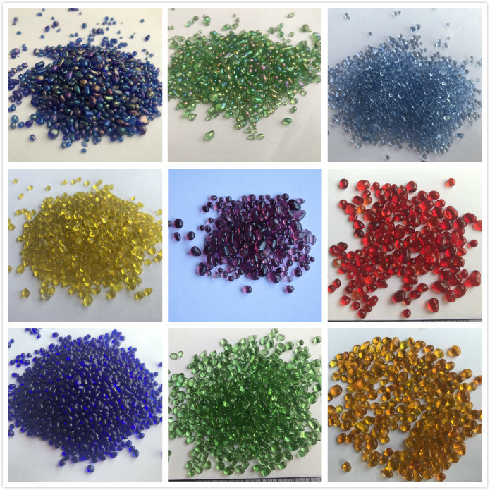Decorative Recycled Glass Pebbles Glass Beads for Floor Road Coating