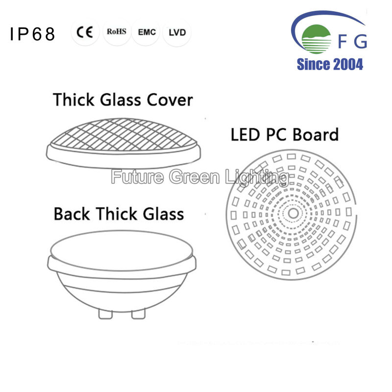 35W 12V IP68 Glass PAR56 LED Underwater Swimming Pool Light
