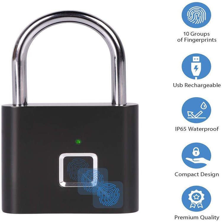 Factory Smart Keyless USB Rechargeable Fingerprint Lock