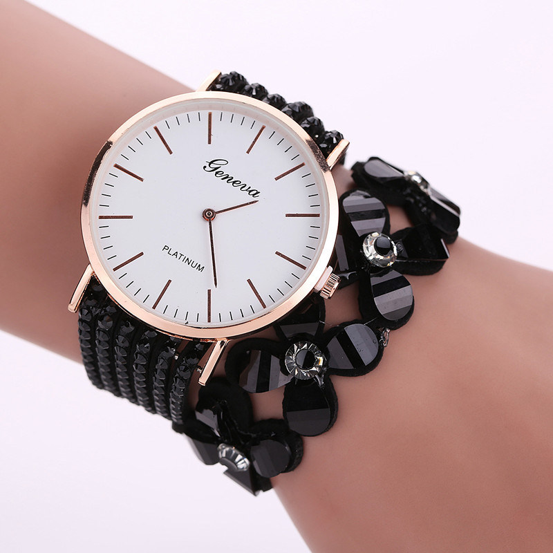 Elegant Quartz Bracelet Ladies Watch Gift Crystal Wrist Fashion Women Watch