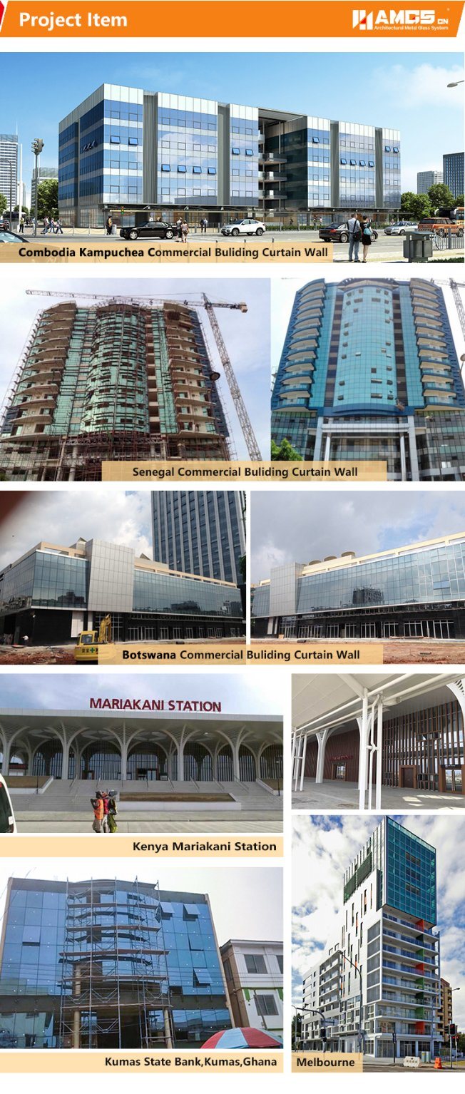 Glass Facade Invisible Frame Curtain Wall Windows Decorative Glass Curtain Wall Panels Stick Aluminum&Aluminium and Glass Curtain Walls &#160; System