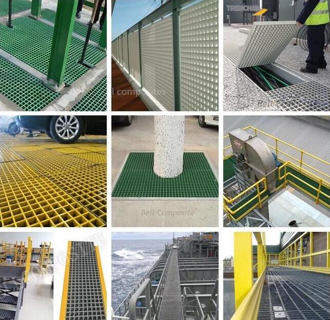 Fiberglass Gritted Top Covered Grating, GRP Non-Slip Molded Covered Grating.