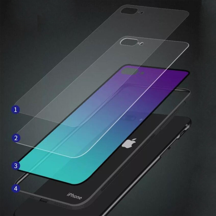 Glass Screen Protector Colorful Slim Fit Unique Gradient Glass Full Protective Anti-Scratch Cover Case for iPhone