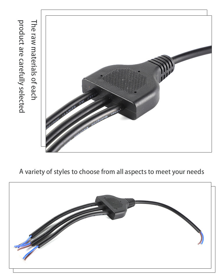 Free Adjustment Length IP67/IP68 Waterproof Flat Plug Y Connector 4 Pin