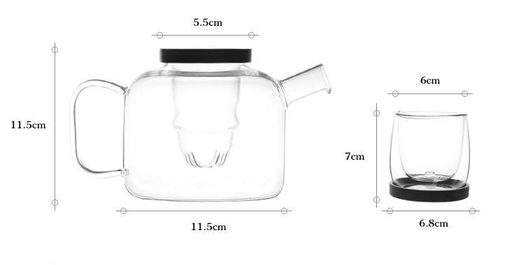 Factory Transparent Tea Pot Heat Resistant Glass Teapot with Glass Filter