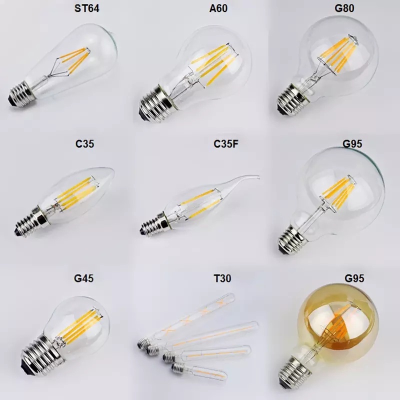 LED Filament Bulb Lamp 2W Glass C35