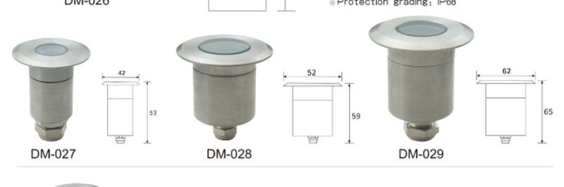 3W IP68 Frosted Glass LED Underground Light
