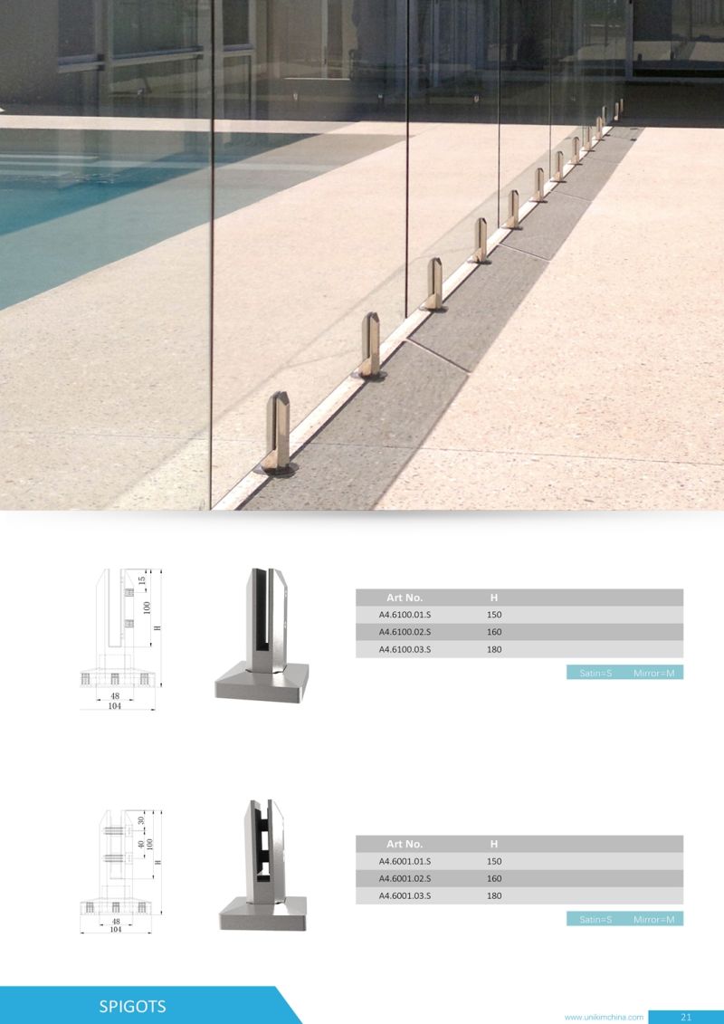 China Supplier Stainless Steel Glass Stair / Staircase Railing with Ce