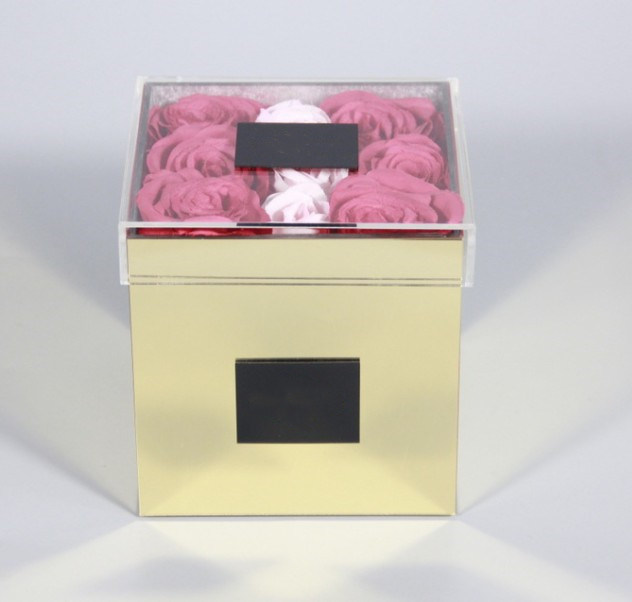 9 Holes Mirror Acrylic Crystal Flower Packaging Gift Box