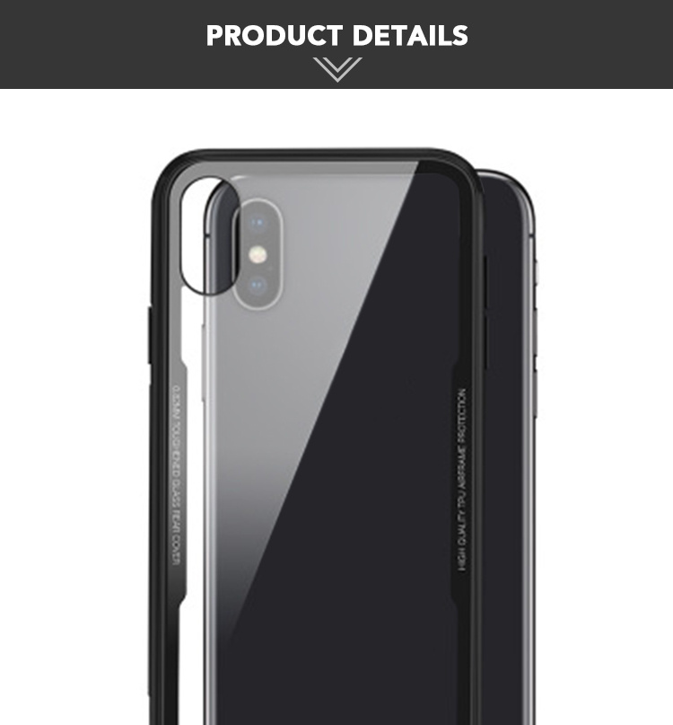 Transparent Clear Tempered Glass Phone Cover Case Compatible with iPhone X