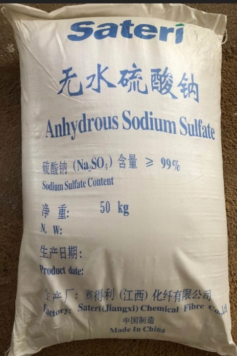 Sateri anhidro, sulfato de sodio para vidrio papel químico detergente de impresión