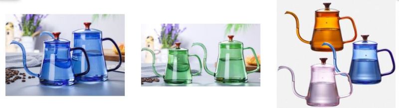 Colorful Glass Coffee Pot Pyrex Glass Gift Coffee Maker High Borosilicate Glass Teapot