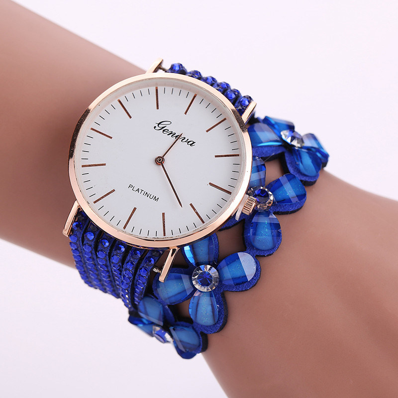 Elegant Quartz Bracelet Ladies Watch Gift Crystal Wrist Fashion Women Watch