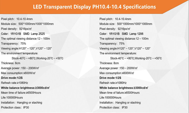 Glass Indoor P7.82 Transparent LED Display Screen