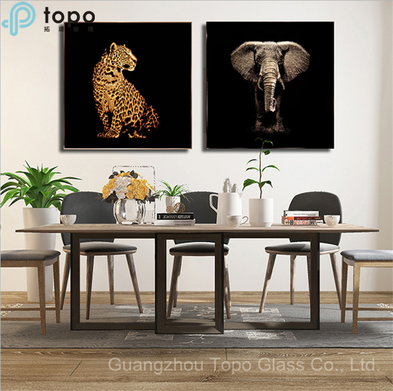 3D Lifelike Leopard Lining Glass Painting on Ultral Clear Glass (MR-YB6-2039)