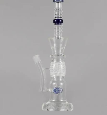 Wholesale Glass Water Pipe Glass Recycler Blue Glass Pipes Hookah