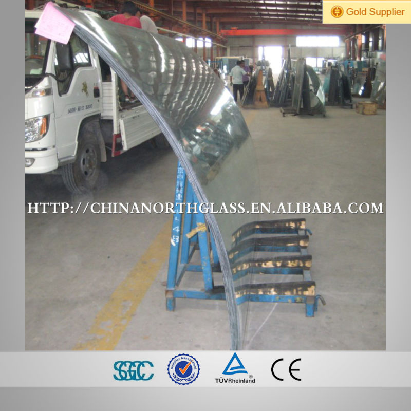 3-19mm Thickness Clear Tempered Bended Glass