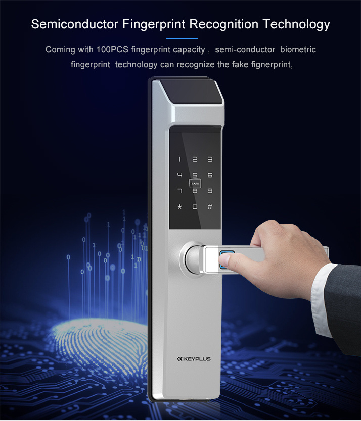 Semi-Conductor Fingerprint Recognition Digital Fingerprint Keyless WiFi Smart Door Lock