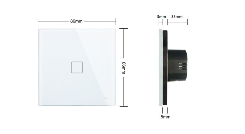 Glass Panel Remote 1gang 1way Smart Wall Switch