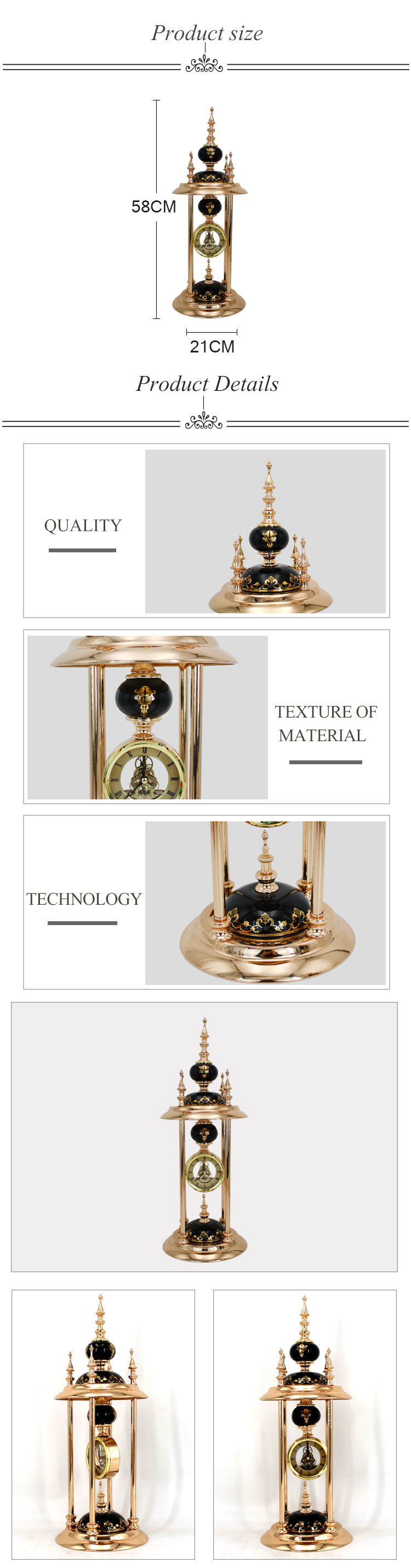 Luxury Home Decoration Glass Timepiece Horologe Clock and Watch