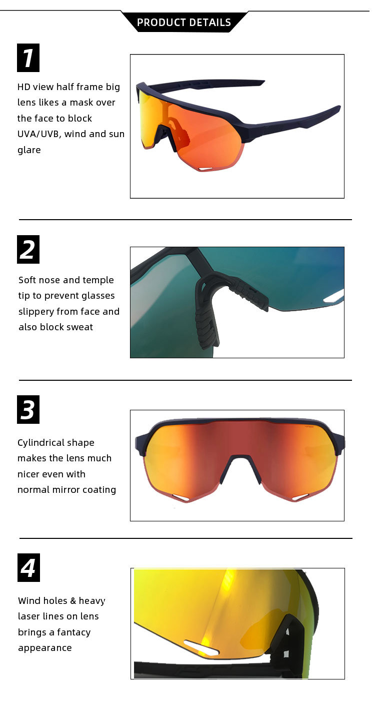 Amazon Sunglasses Sports Men Polarized Glasses Cycling Bike Glasses with 3interchangeable Lens