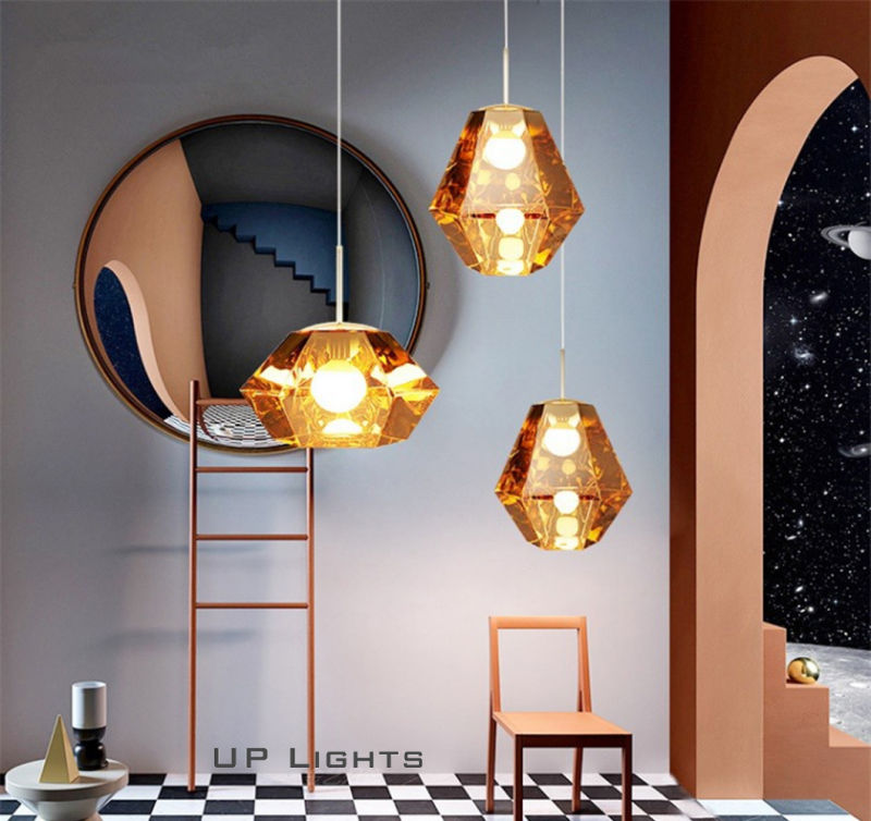 Modern Nordic Contemporary House Lighting Dining Room Chrome Metal Glass LED Chandelier Pendant Lamp